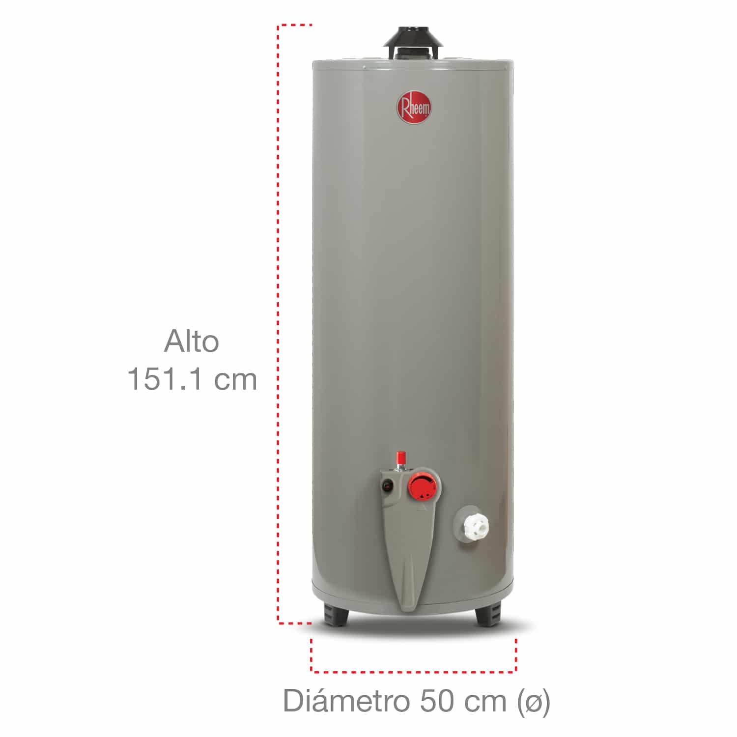 DEPO╠uSITO A GAS 50 GAL MEDIDAS